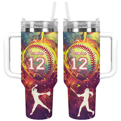 Shiny Tumbler Personalisiert Heat Softball