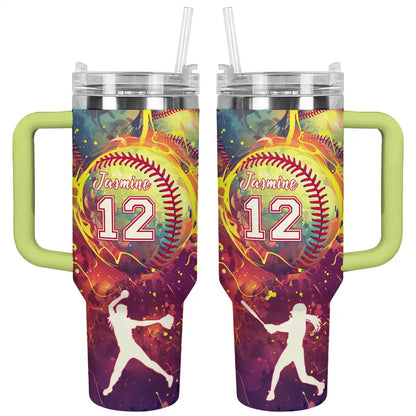 Shineful Tumbler Personalized Heat Softball