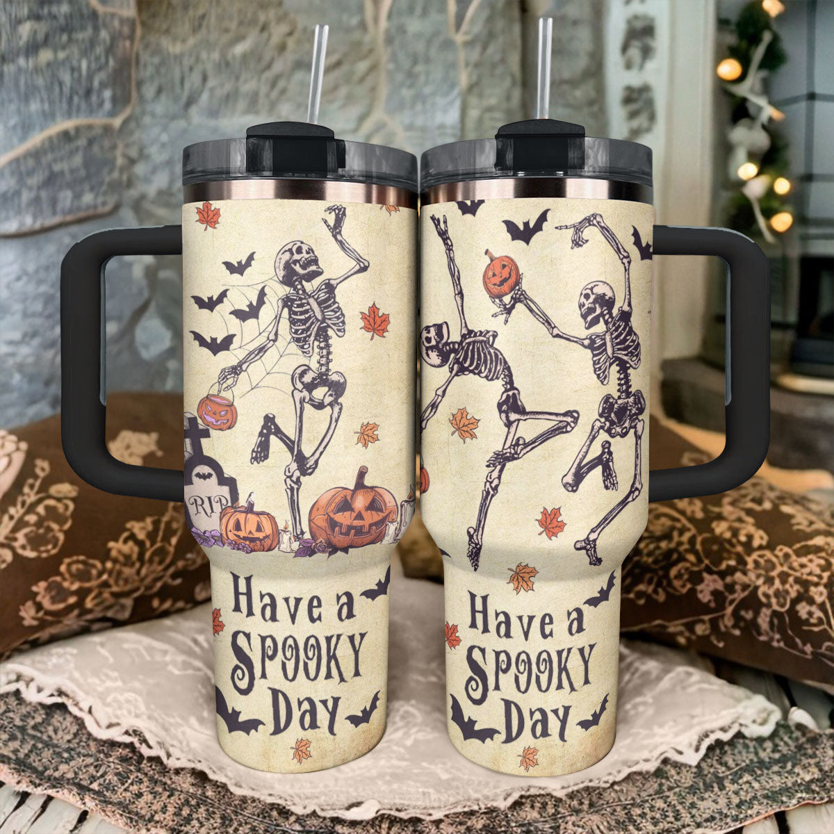 Shineful Tumbler Halloween Spooky Skeleton