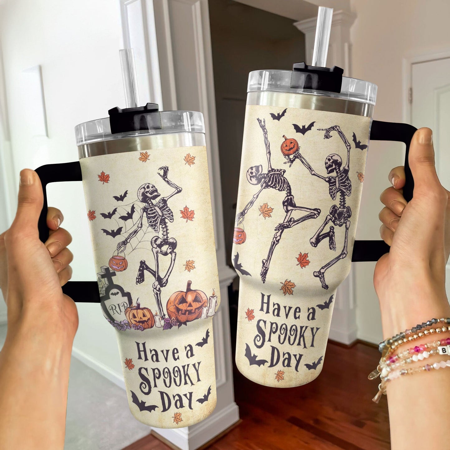 Shineful Tumbler Halloween Spooky Skeleton