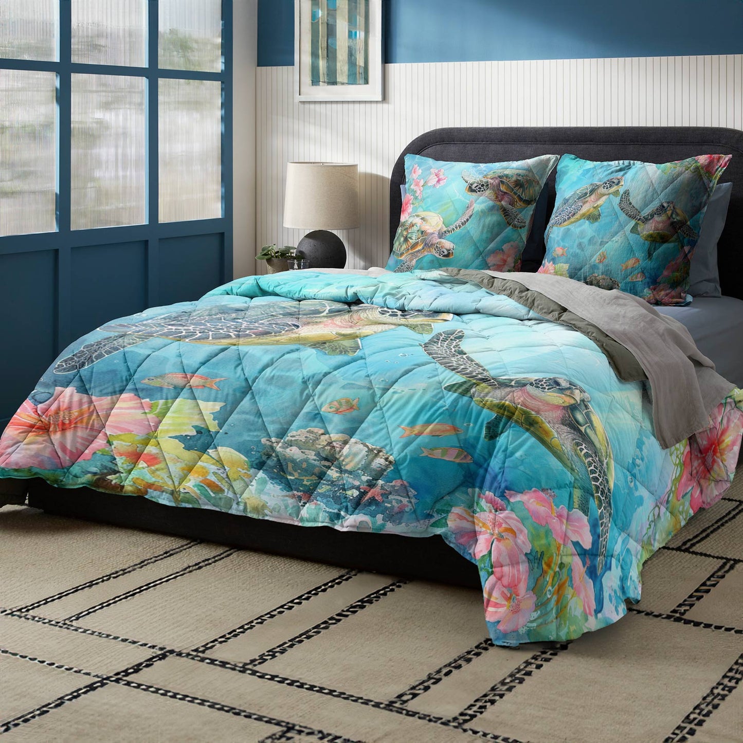 Shineful Quilt 3-Piece Set Sea Turtle Lovely