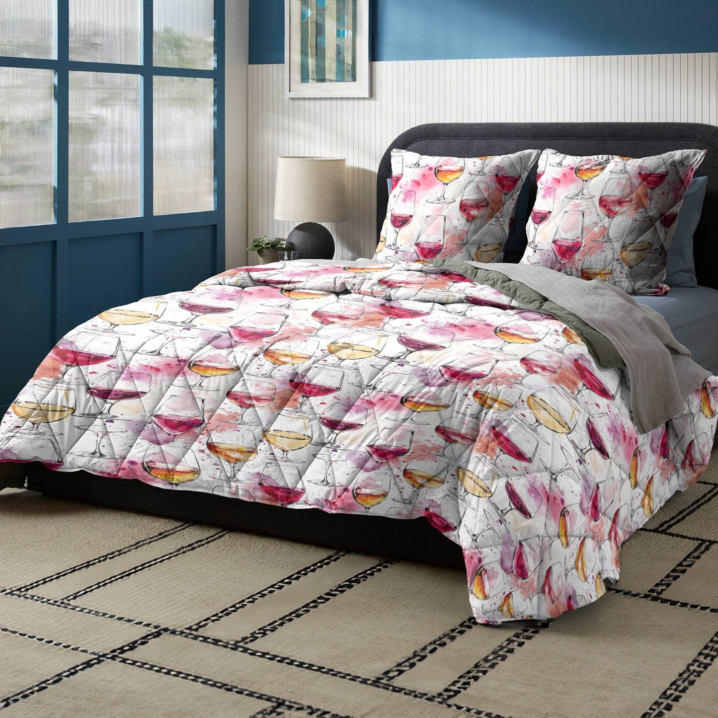 Shineful Quilt 3-Piece Set Beautiful Wine Lovely