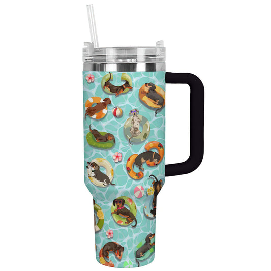 Shineful Tumbler Poolside Happy Dachshund