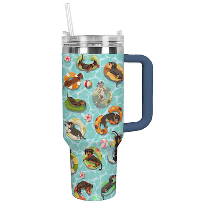 Shineful Tumbler Poolside Happy Dachshund