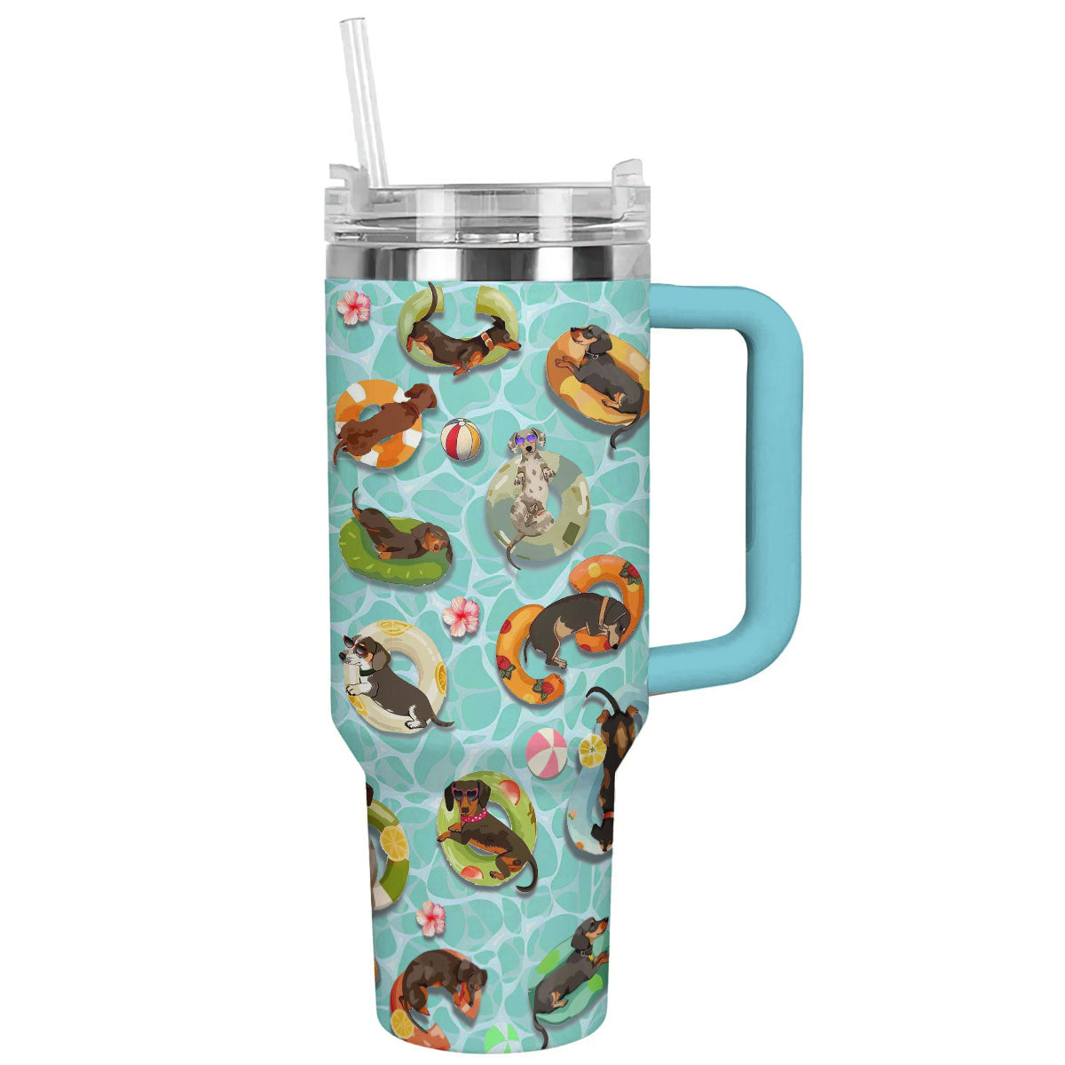 Shineful Tumbler Poolside Happy Dachshund