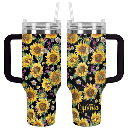 Shineful Tumbler Personalized Sunflowers Classic Sunburst