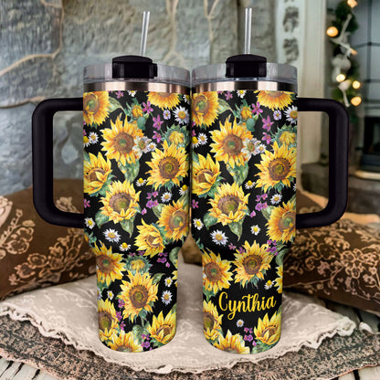 Shineful Tumbler Personalized Sunflowers Classic Sunburst