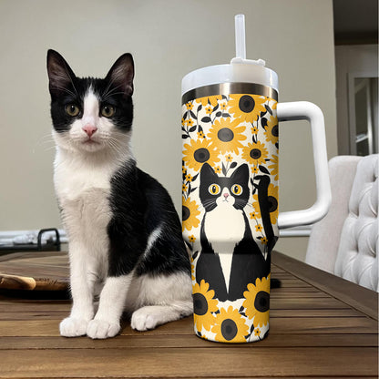 Shineful Tumbler Cat In Sunflower Garden