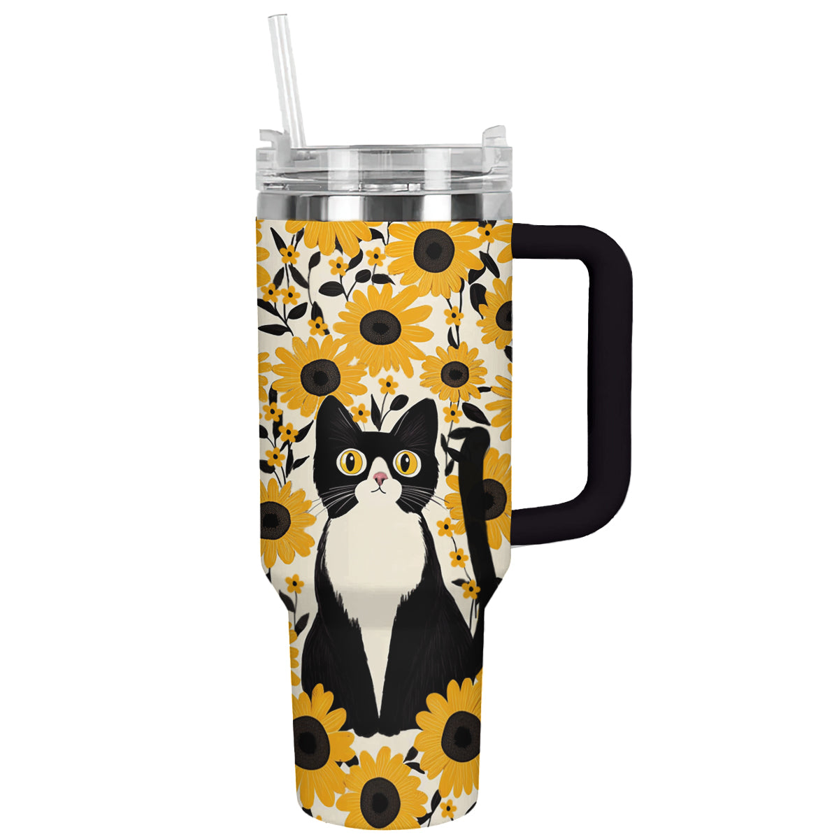 Shineful Tumbler Cat In Sunflower Garden