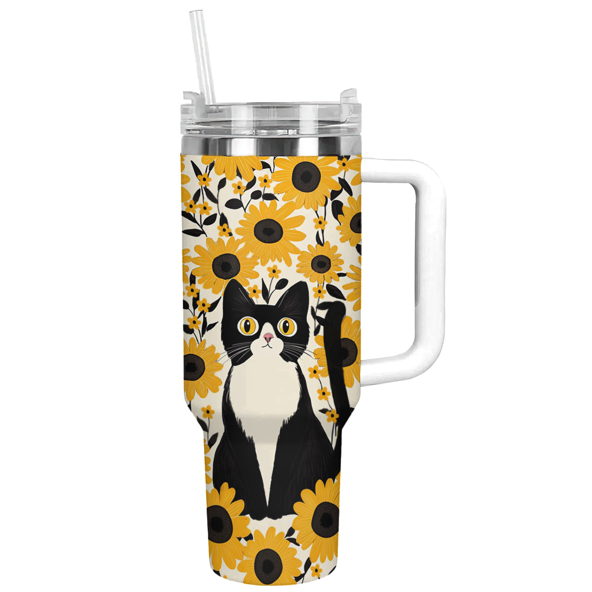 Shineful Tumbler Cat In Sunflower Garden