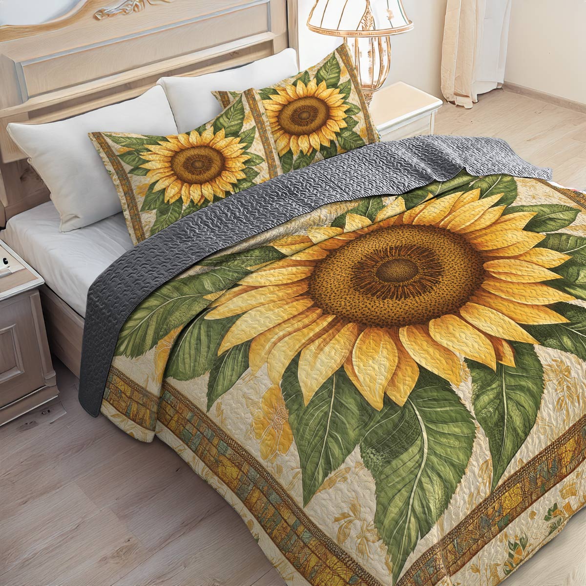 Shineful All Season Quilt 3-Piece Set - Sunflower Elegance