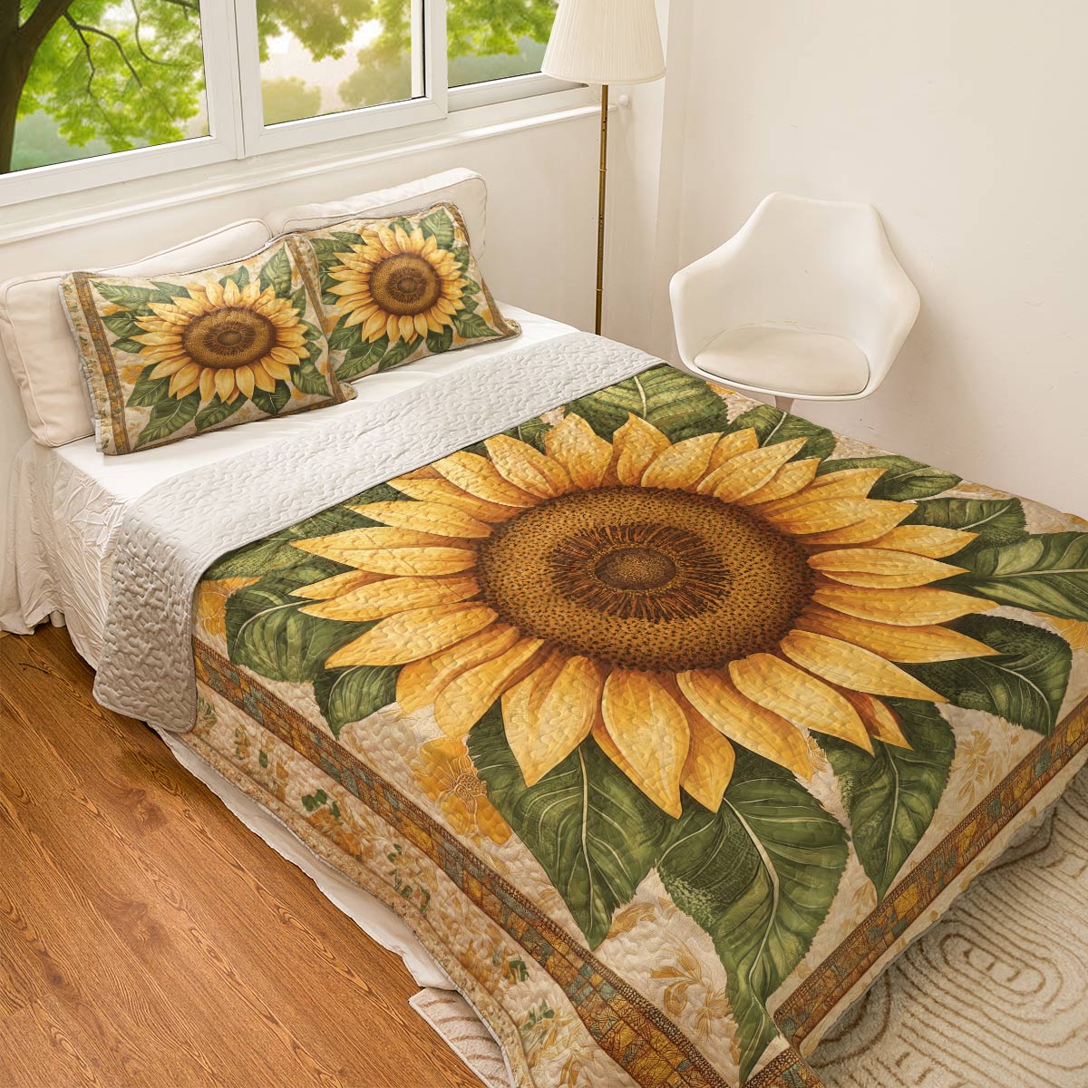 Shineful All Season Quilt 3-Piece Set - Sunflower Elegance