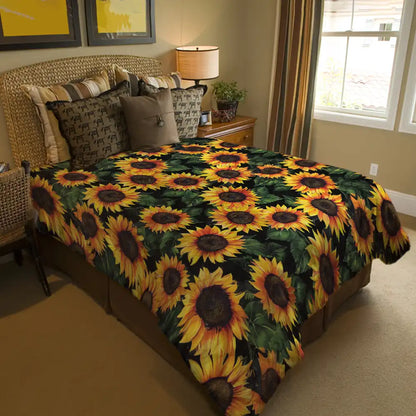 Shineful Quilt 3-Piece Set Elegant Sunflower