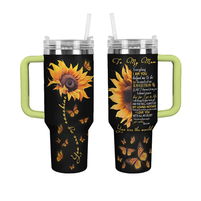 Shineful Tumbler Sunflower Mom Is The World