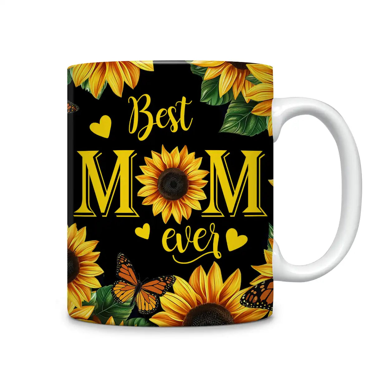 Glänzende Keramiktasse Sonnenblume Beste Mama