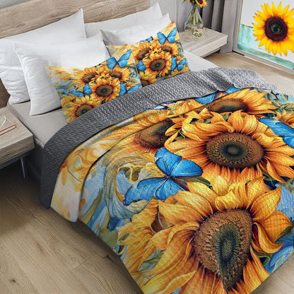 Shineful All Season Quilt 3-Piece Set Wings of Sunshine