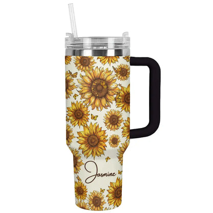 Shineful Tumbler Personalized Glowing Sunflower