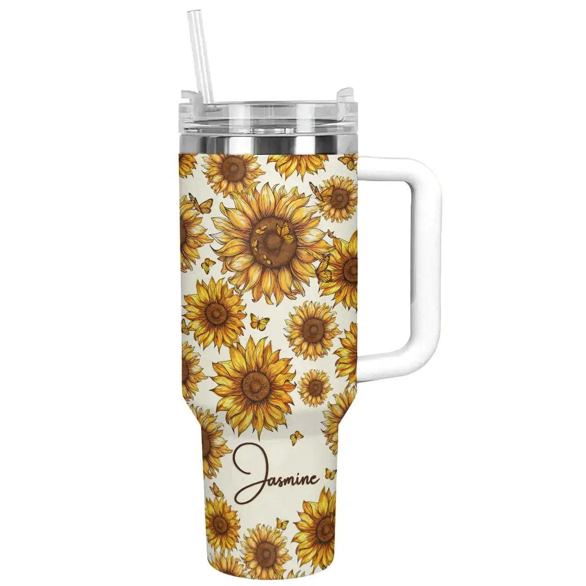 Shineful Tumbler Personalized Glowing Sunflower