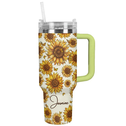 Shineful Tumbler Personalized Glowing Sunflower