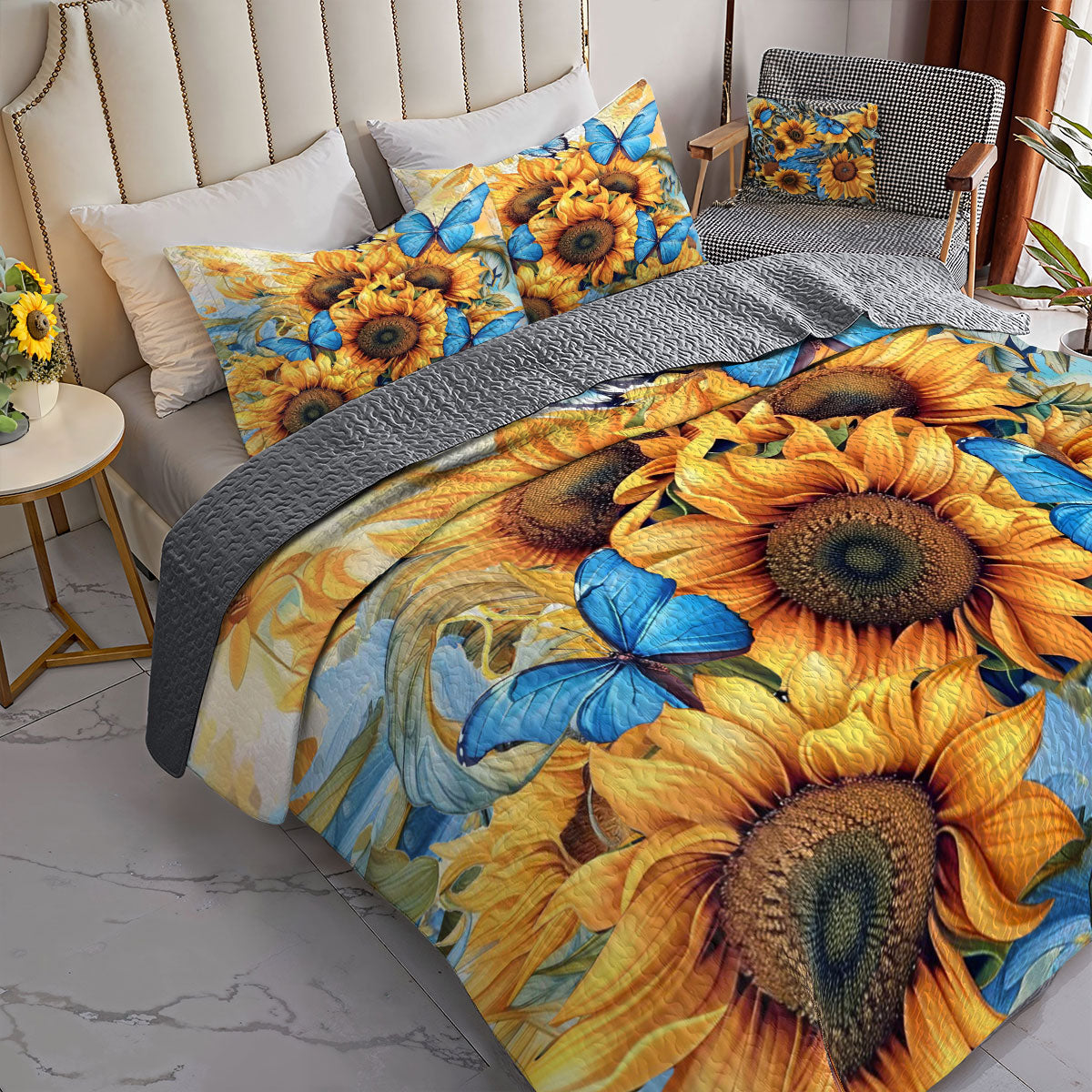 Shineful All Season Quilt 3-Piece Set Wings of Sunshine