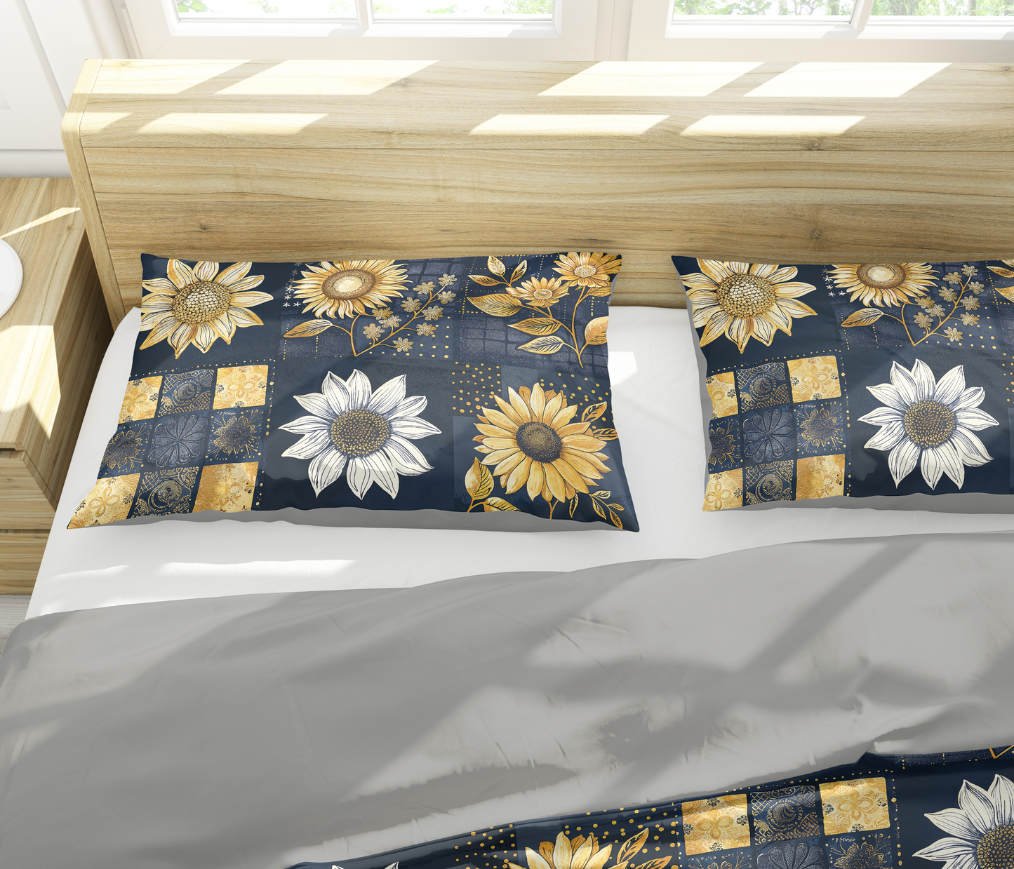 Shineful 3 Pieces Duvet Cover Set Inelegance Sunflowers