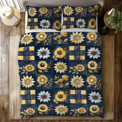 Shineful 3 Pieces Duvet Cover Set Inelegance Sunflowers