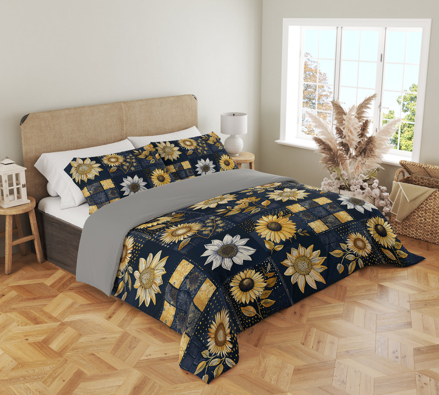 Shineful 3 Pieces Duvet Cover Set Inelegance Sunflowers