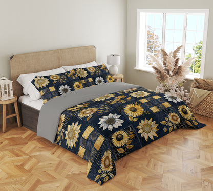 Shineful 3 Pieces Duvet Cover Set Inelegance Sunflowers