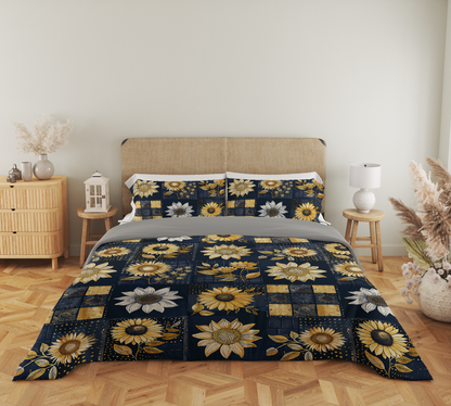 Shineful 3 Pieces Duvet Cover Set Inelegance Sunflowers