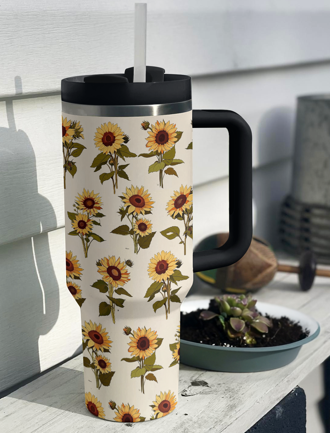 Shineful Tumbler Vintage Sunflowers