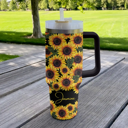 Shineful Tumbler Personalized Radiant Sunflower