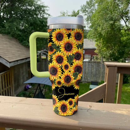 Shineful Tumbler Personalized Radiant Sunflower