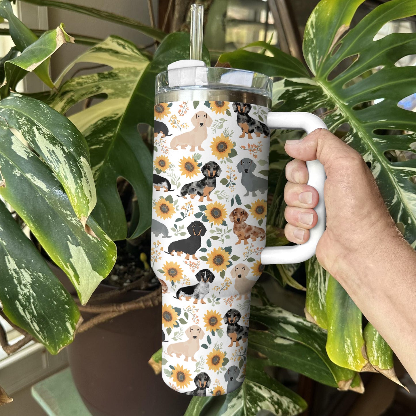 Shineful Tumbler Sunflowers & Dachshunds