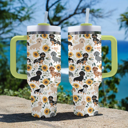 Shineful Tumbler Sunflowers & Dachshunds