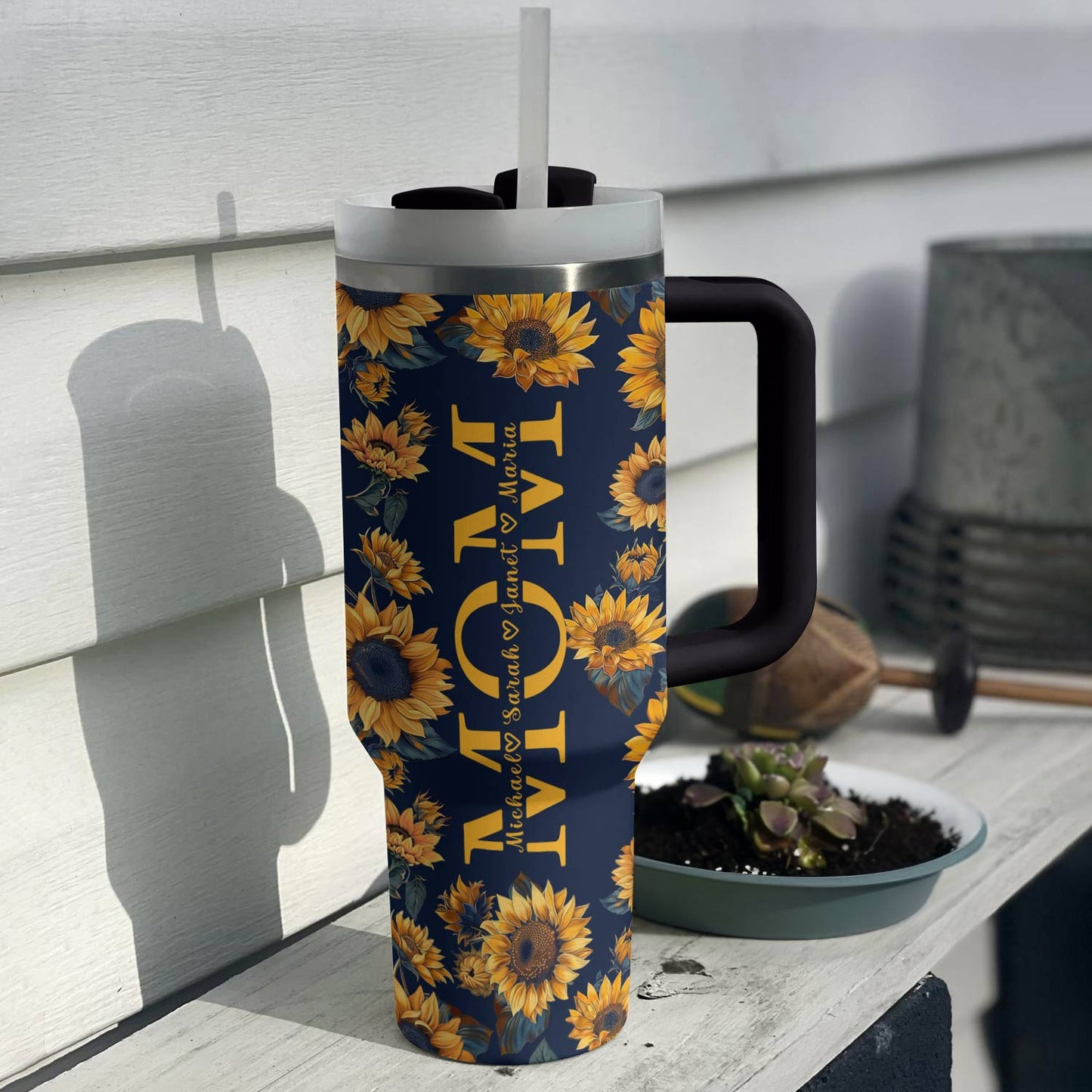 Shineful Tumbler Personalized Sunflower Bloom Mom