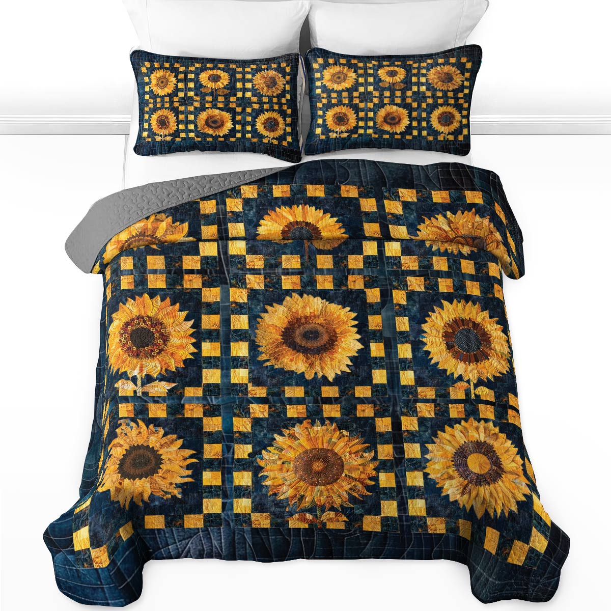 Shineful All Season Quilt 3-Piece Set Rustic Sunflower Retreat