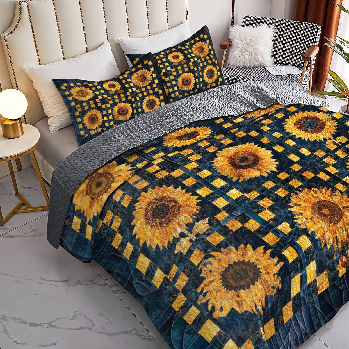 Shineful All Season Quilt 3-Piece Set Rustic Sunflower Retreat