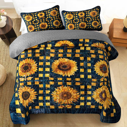 Shineful All Season Quilt 3-Piece Set Rustic Sunflower Retreat