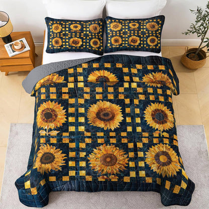 Shineful All Season Quilt 3-Piece Set Rustic Sunflower Retreat