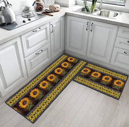 Shineful Sunflower Faith Hope Ultra-Thin Non Skid Floor Mat, Kitchen Rugs