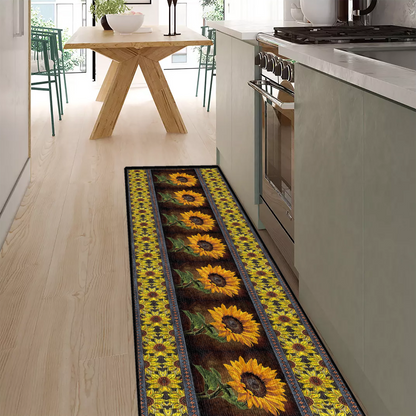 Shineful Sunflower Faith Hope Ultra-Thin Non Skid Floor Mat, Kitchen Rugs