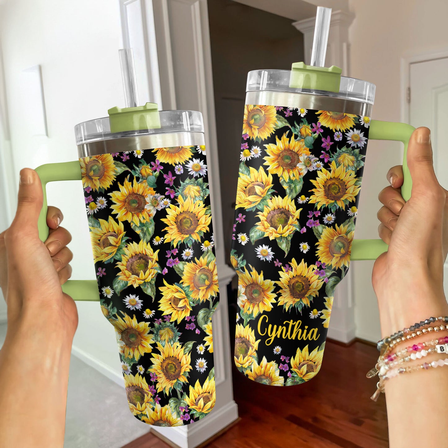 Shineful Tumbler Personalized Sunflowers Classic Sunburst