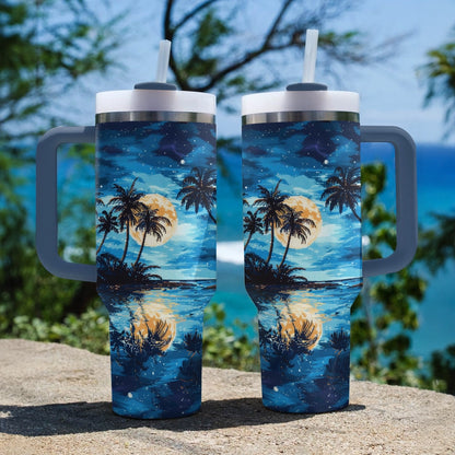 Shineful Tumbler Tropical Moonlit Reflections