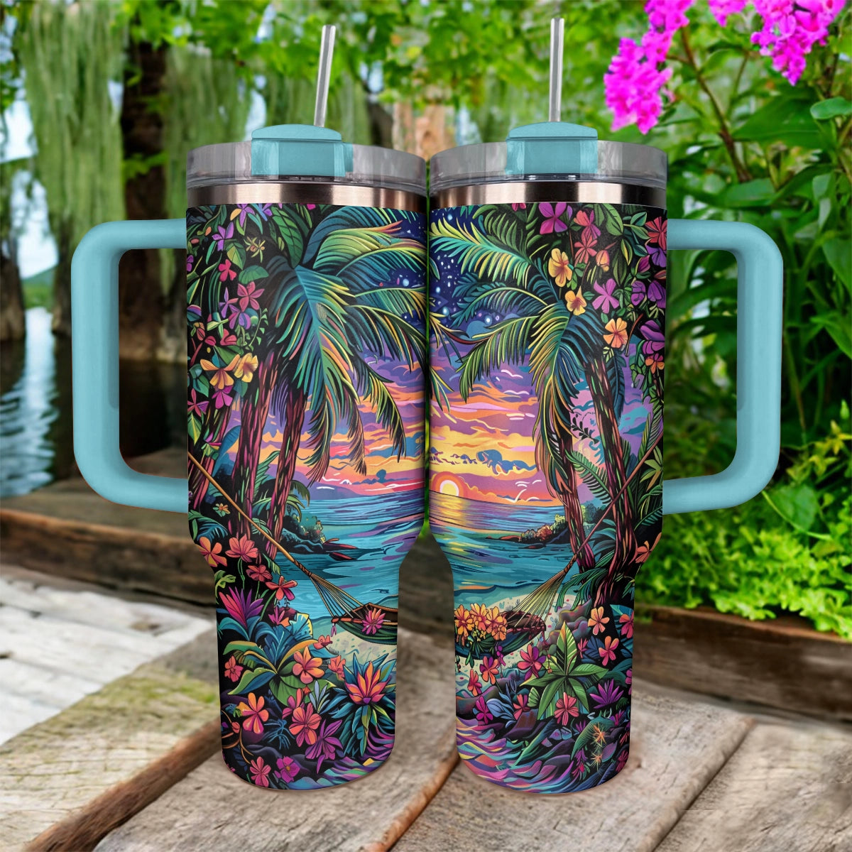 Shineful Tumbler Sunset Tropical Retreat