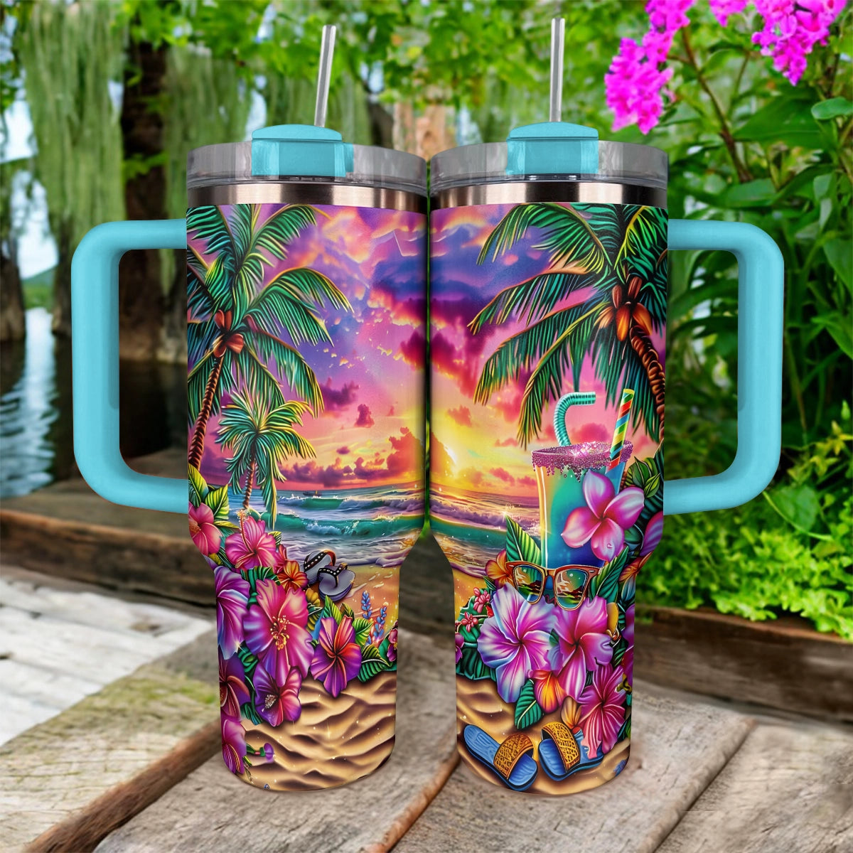 Shineful Tumbler Sunset Tropical Escape