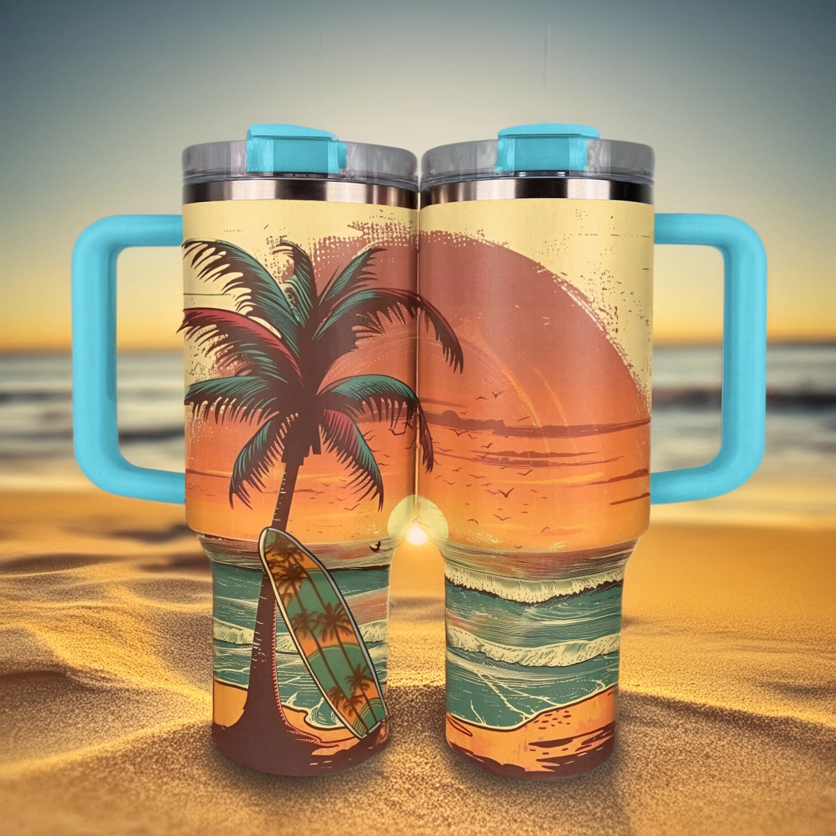 Shineful Tumbler Tropical Sunset Surfing Adventure