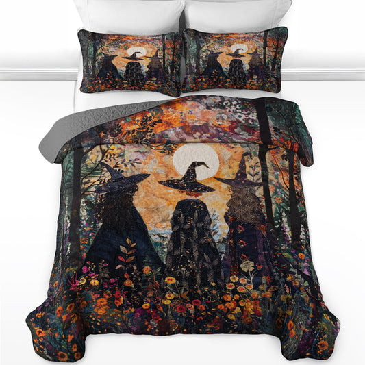 Shineful All Season Quilt 3-Piece Set Whispering Witches