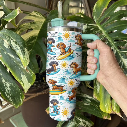 Shineful Tumbler Surfing Dachshunds Delight