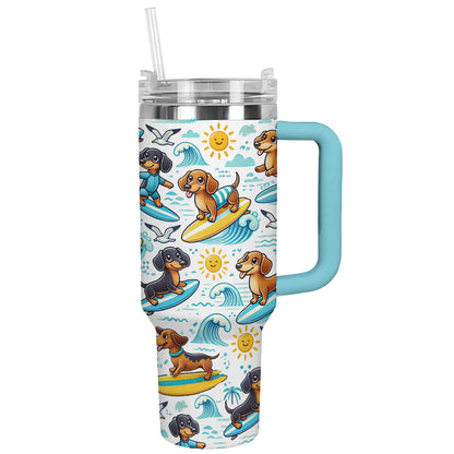 Shineful Tumbler Surfing Dachshunds Delight