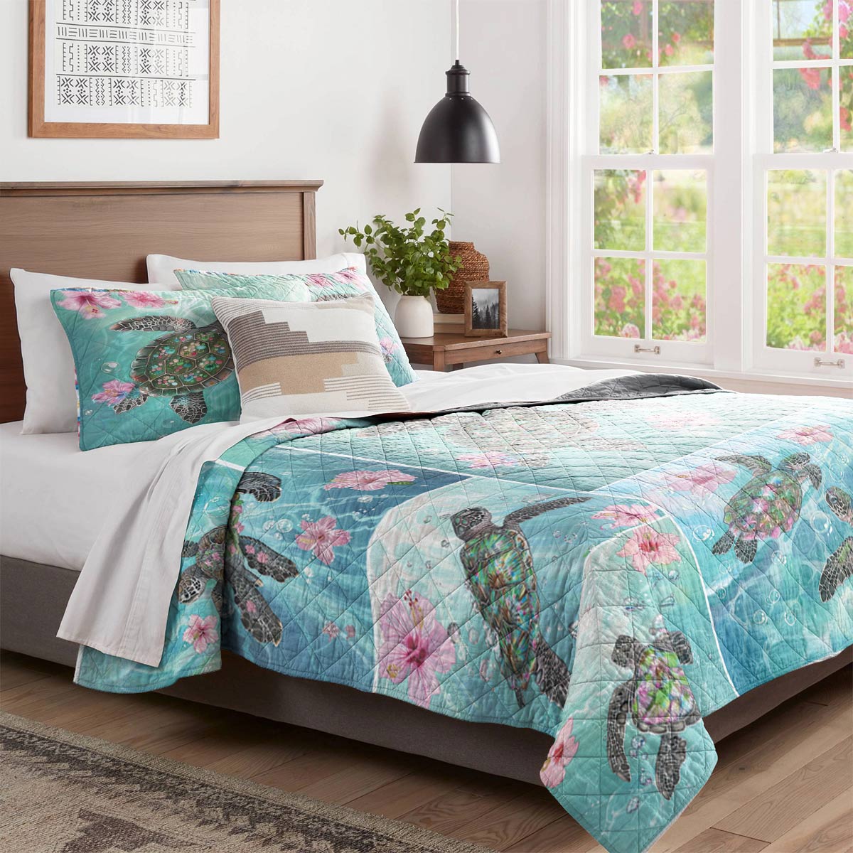 Shineful All Season Quilt 3-Piece Set Sea Turtle Lovely